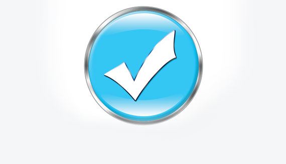 metallic blue checkmark for the highest quality standards in the aviation parts supplies industry
